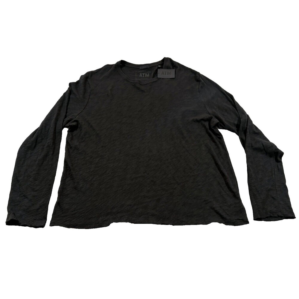 ATM Anthony Thomas Melillo T-Shirt Mens Black Slub Jersey Destroyed Wash 2XL NWT